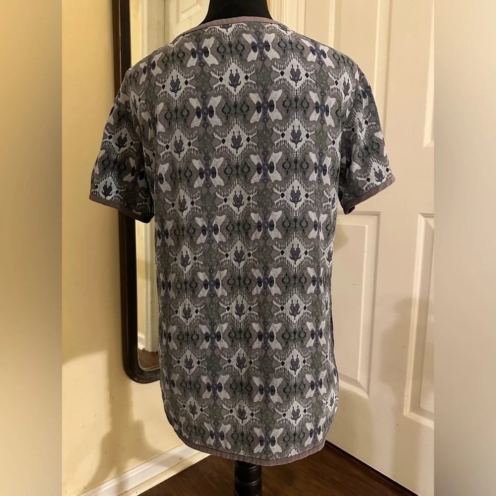 Tory Burch silk printed short sleeve blouse tunic 4 Designer